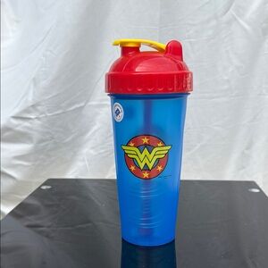 DC Comics Blue Shaker with Red and Yellow Accents